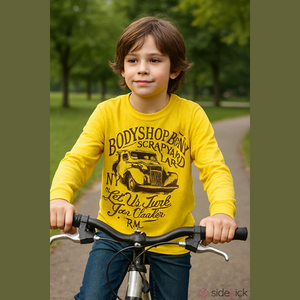 Ruum Brand Kids Size Medium 10 Yellow Long Sleeve Car